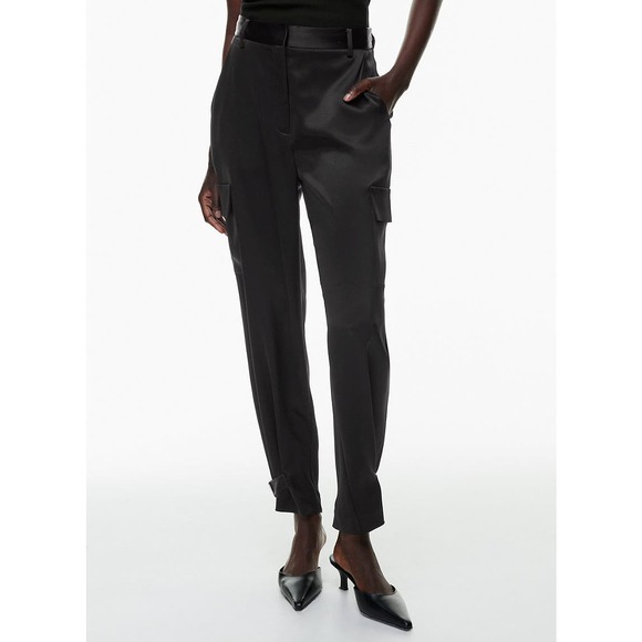 Aritzia Babaton Refined Satin Cargo Pant in Black Size 4 - Picture 16 of 16